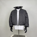 Boxy Fit Stand Collar Puffer Jacket - Minimalist Streetwear