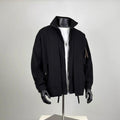 Black Oversized Utility Jacket – Layered Zip-Up Workwear Coat